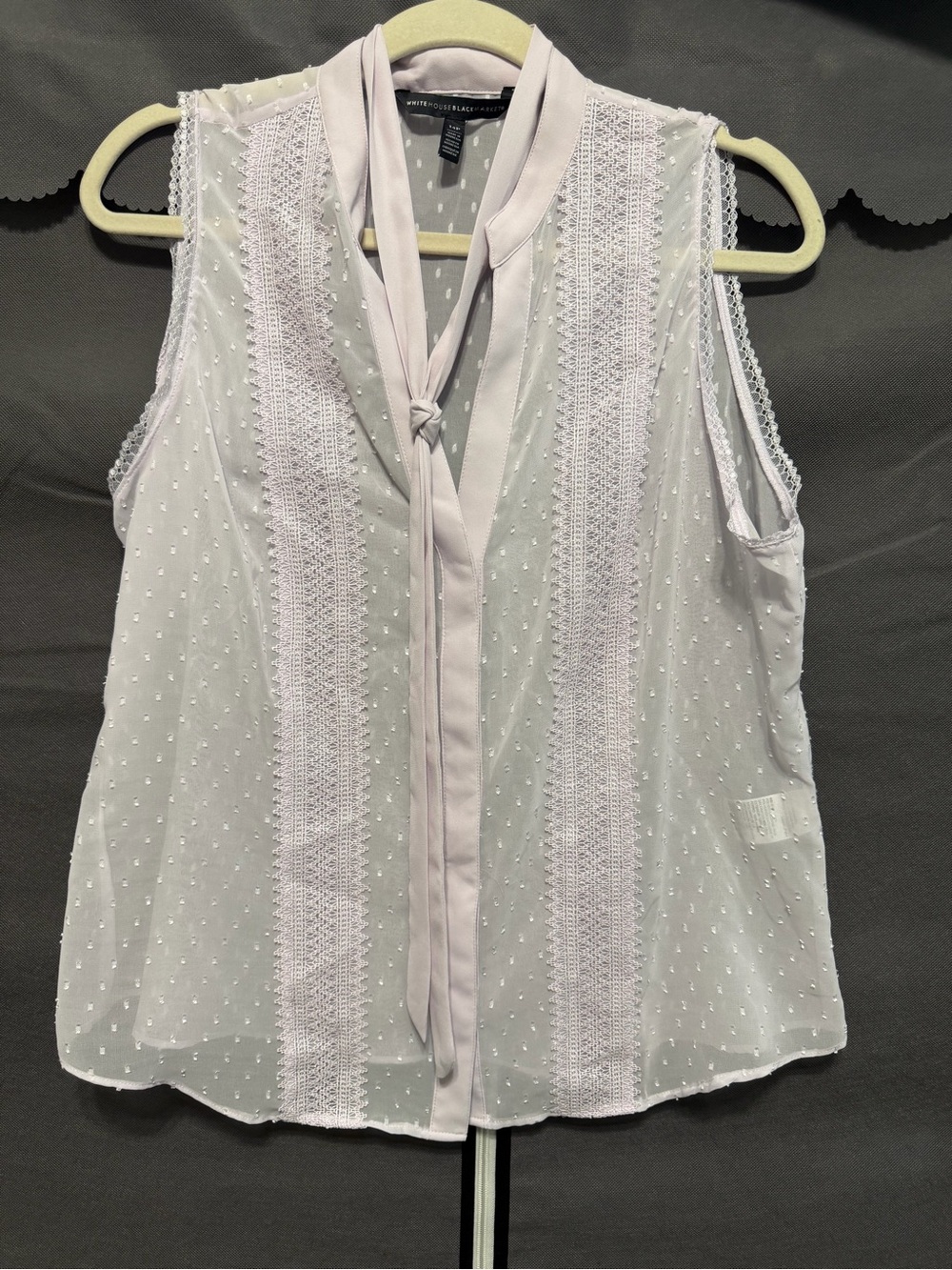Sheer lilac White House Black Market top